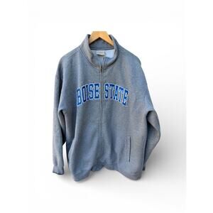 Pro-Weave Sweatshirt Vintage Boise State Broncos Full Zip Sweatshirt XXL Gray